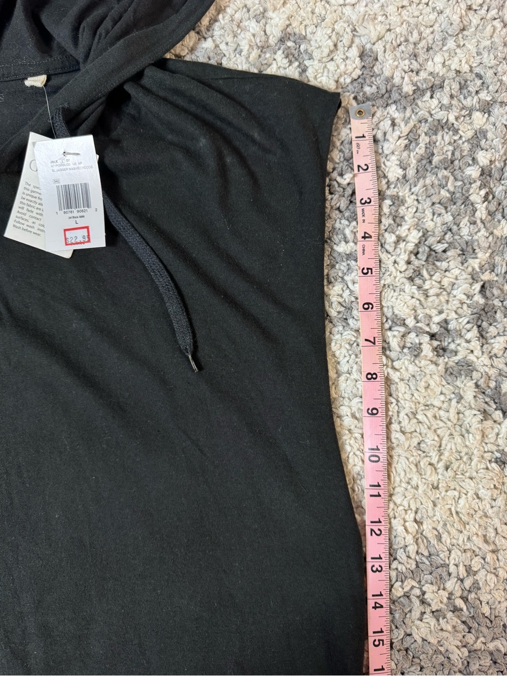 GUESS, Men’s Black Sleeveless Hooded Tank Top, Jagger Washed Hoodie, Black, L - Picture 8 of 10
